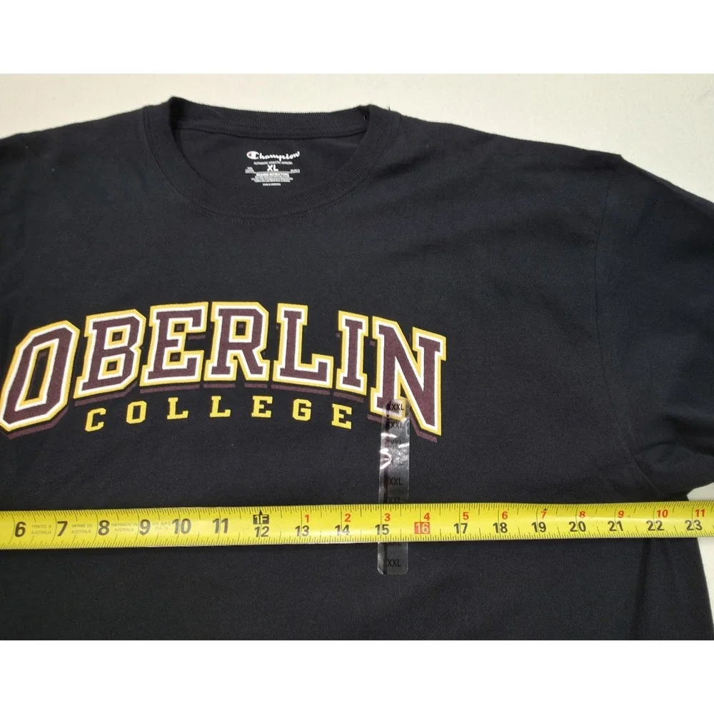 New Oberlin College Shirt‎ TShirt Mens XL Champion Black - Picture 4 of 7